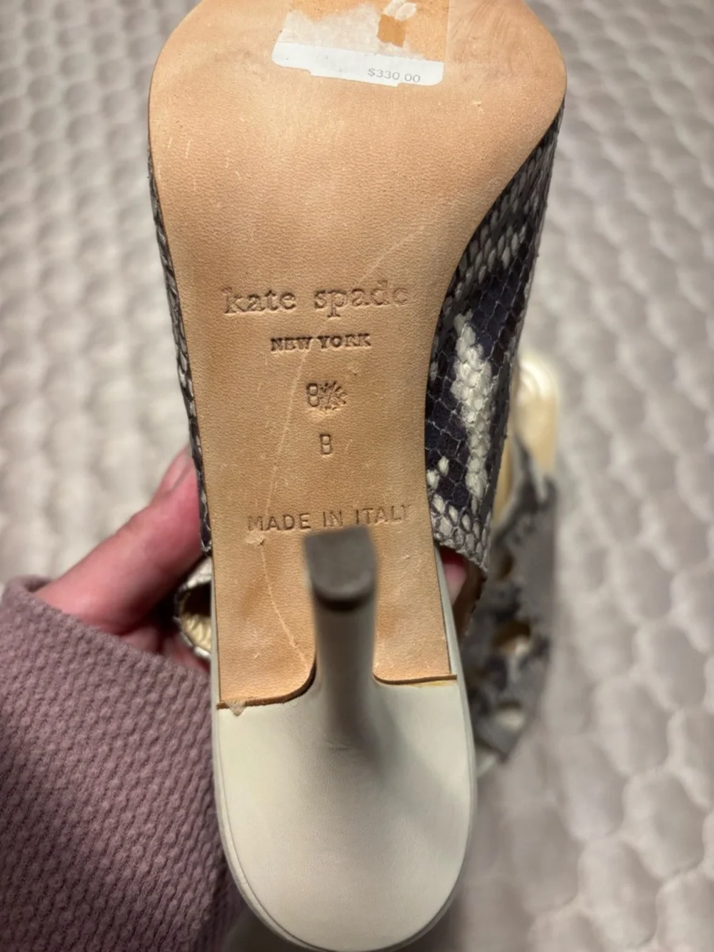 Kate Spade Snakeskin Lace-Up Slingback Heels 8.5 Made in Italy $330 NEW - Picture 10 of 11